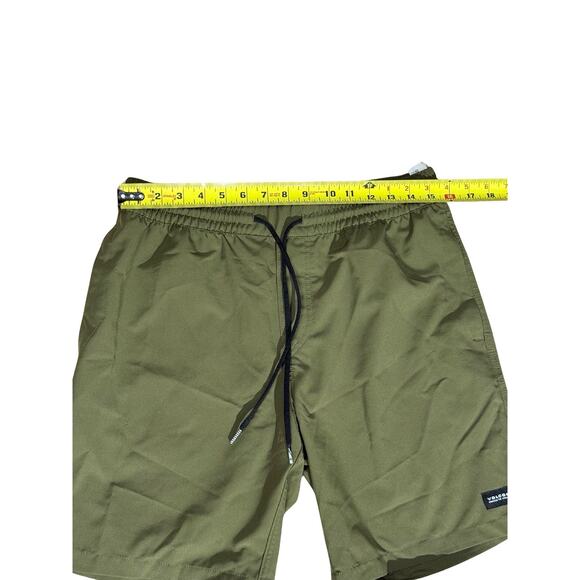 Volcom Shorts Mens Medium Olive Green Elastic Waist Drawstring Walkshorts Casual - Picture 4 of 5